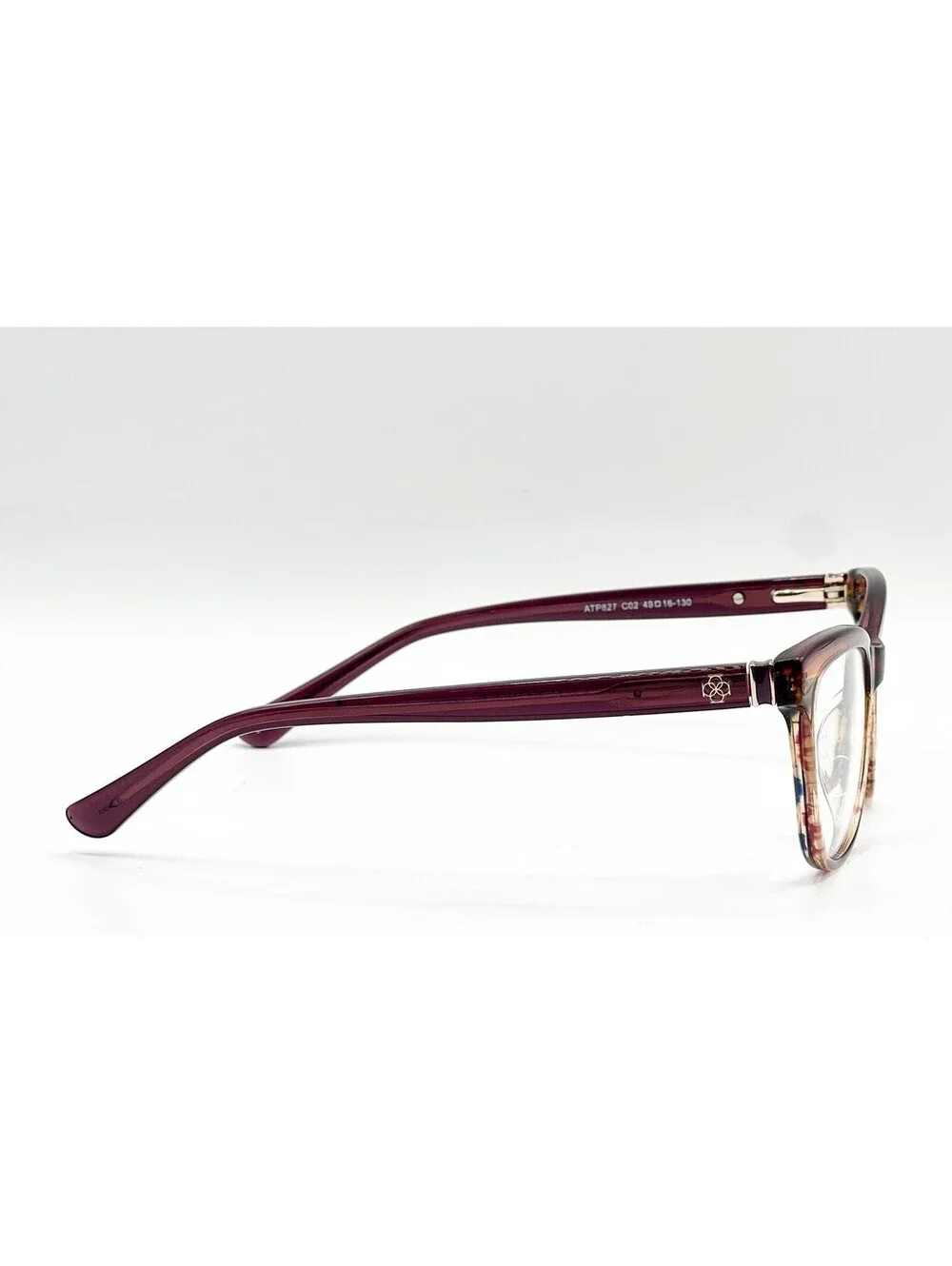 Ann Taylor Atp827 C02 Shiny Dusk Orange Purple Horn Eyeglasses 49-16-130
